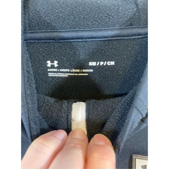 Under Armour Women's Armour Mixed Media ½ Zip Sweatshirt (Black/White) Size Smal - Picture 8 of 9